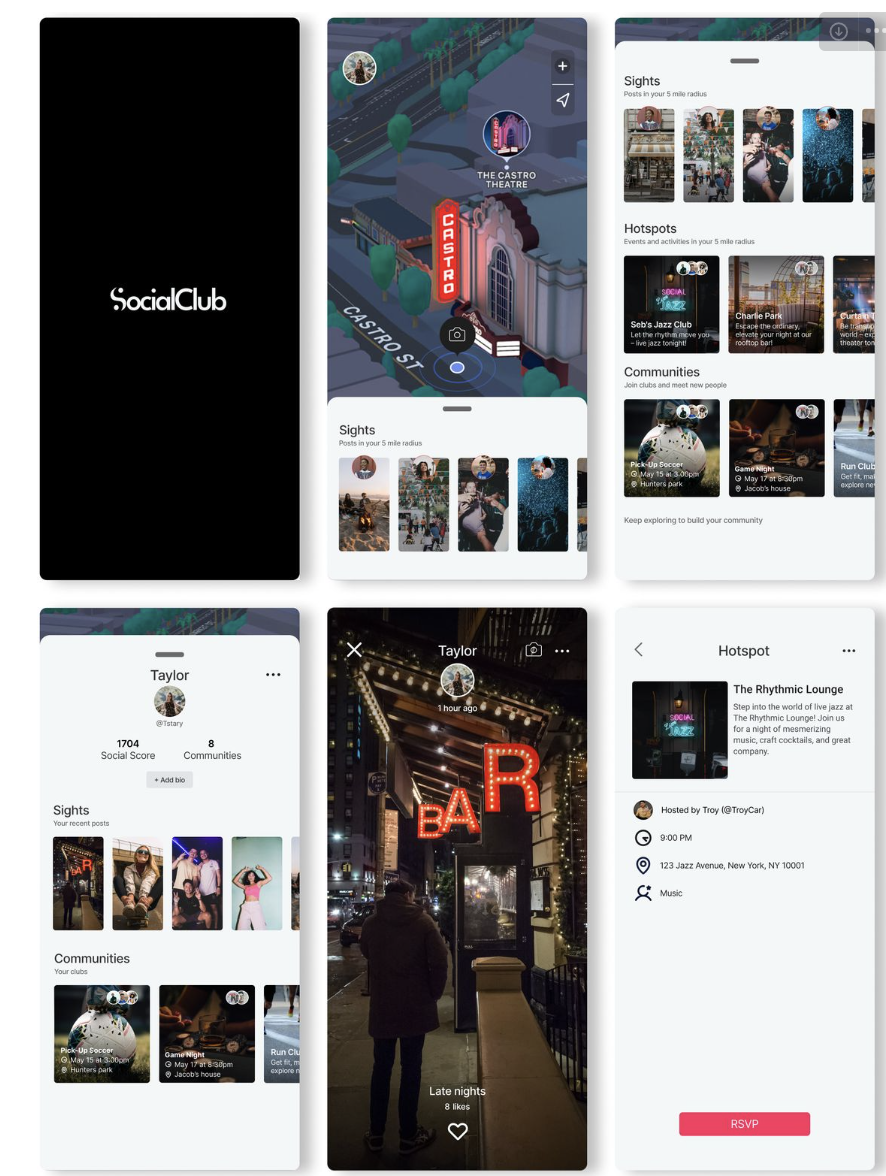 SocialClub User Interface